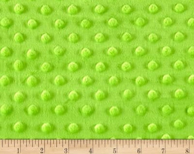 4 Way Stretch High Quality 60 Wide Minky Dimple Dot Fabric Sold By The Yard// (Lime) 1 Yard Soft Minky Fabric For Blanket