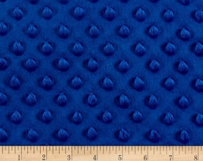 4 Way Stretch High Quality 60 Wide Minky Dimple Dot Fabric Sold By The Yard// (Royal Blue) 1 Yard Soft Minky Fabric For Blanket