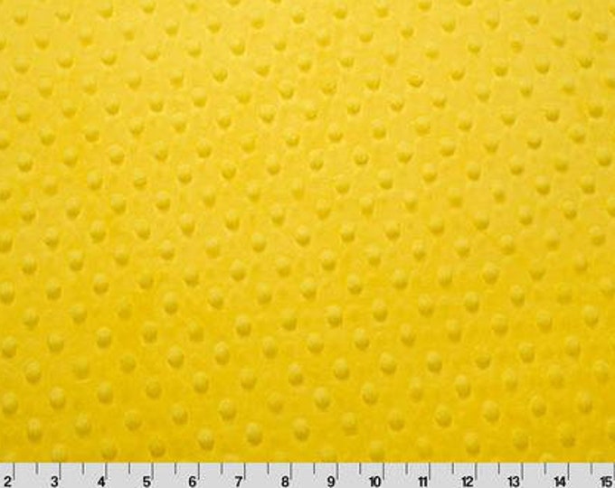 4 Way Stretch High Quality 60 Wide Minky Dimple Dot Fabric Sold By The Yard// (Yellow) 1 Yard Soft Minky Fabric For Blanket