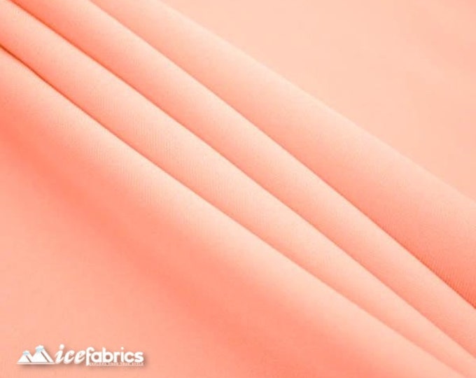 Peach Solid Poly Poplin Fabric By The Yard - ''60 Width - Polyester Poplin - Wholesale Price- Used for Decorations, Parties, Weddings