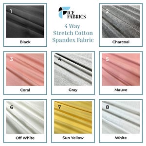 Cotton Spandex Fabric 4 Way Stretch Cotton Fabric By The Yard Jersey knit Fabric for Clothing, Dress.