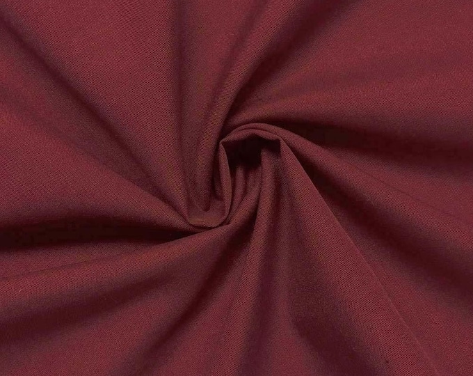 Burgundy_ High Quality 60 Wide Poly cotton Fabric By The Yard/Costumes, Decor, Dresses, Shirt Clothing, Garments Bed Spreads Pillow Cases
