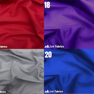Cotton Polyester Broadcloth Fabric | Red | Purple | Silver | Royal Blue