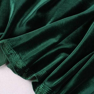 French (Hunter Green) Stretch Velvet Spandex 4 Way Stretch Velvet Fabric Sold By The Yard//Smooth Back,Elegant Sheen For Dresses,Decorations