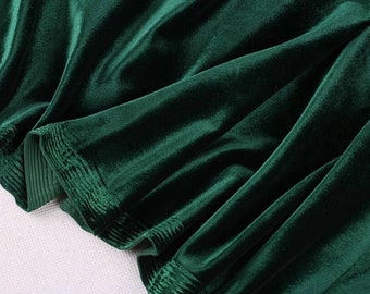 French (Hunter Green) Stretch Velvet Spandex 4 Way Stretch Velvet Fabric Sold By The Yard//Smooth Back,Elegant Sheen For Dresses,Decorations