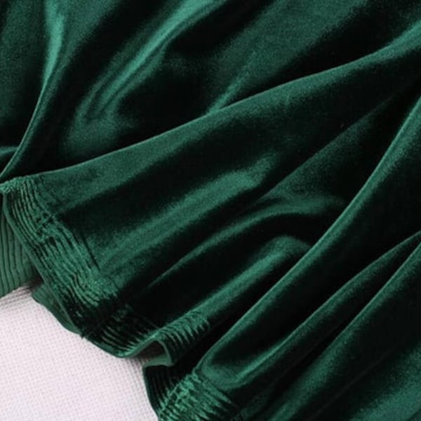 French (Hunter Green) Stretch Velvet Spandex 4 Way Stretch Velvet Fabric Sold By The Yard//Smooth Back,Elegant Sheen For Dresses,Decorations