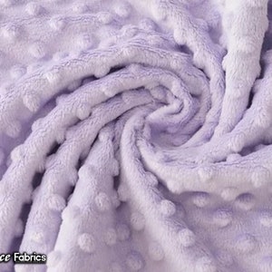 New Lilac Polka Dot Minky Fabric By The Yard | Wholesale Price Ultra Soft Fleece Fabric | 60” Wide