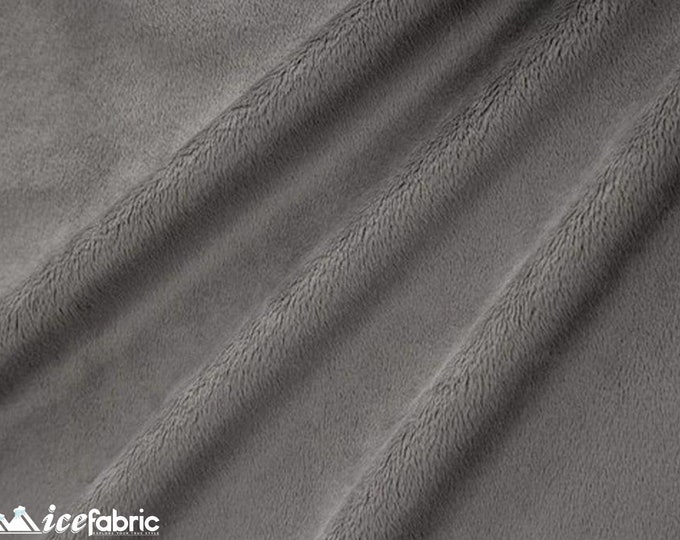 Charcoal New Faux Fur | Charcoal Fleece Minky Fabric By The Yard | Faux Fur Fabric | 58’’ Wide | Thick and Soft