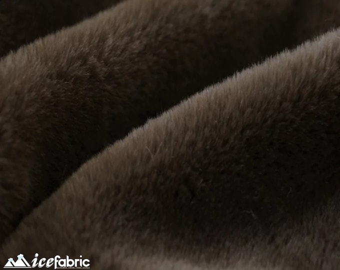 Brown Bunny Faux Fur Thick Minky Fabric By The Yard | Ultra Soft 0.5" Short Pile Rabbit Fur Fabric | 60" Wide Minky Rabbit Fur