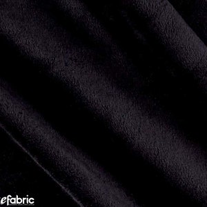 Black New Faux Fur | Black Fleece Minky Fabric By The Yard | Faux Fur Fabric | 58’’ Wide | Thick and Soft
