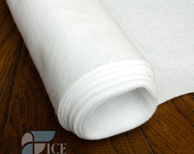 Snow White Acrylic Felt Fabric By The Yard | Crafts Fabric | 72” Inches Wide | Thick Acrylic Felt Fabric