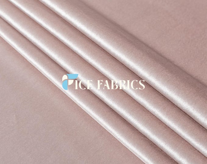 Blush Royal Soft Velvet Upholstery Fabric by the Yard – Heavy Weight Fabric for Sofa, Couch, Chair, Drapery, Curtains, and Home Décor