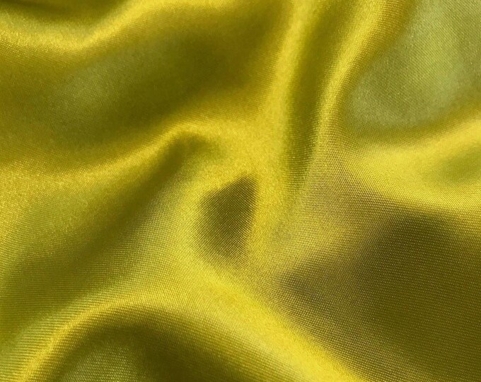 60 Wide Olive Green CHARMEUSE Stretch Satin Fabric | By The Yard | Stretch CHARMEUSE Satin For Dresses, Decorations, Craft Project, Garments