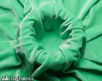 Smooth Mint 4 Way Stretch Velvet Fabric By The Yard | Polyester Spandex Fabric | for Dress, tablecloth, Drapery | VelvetFlex