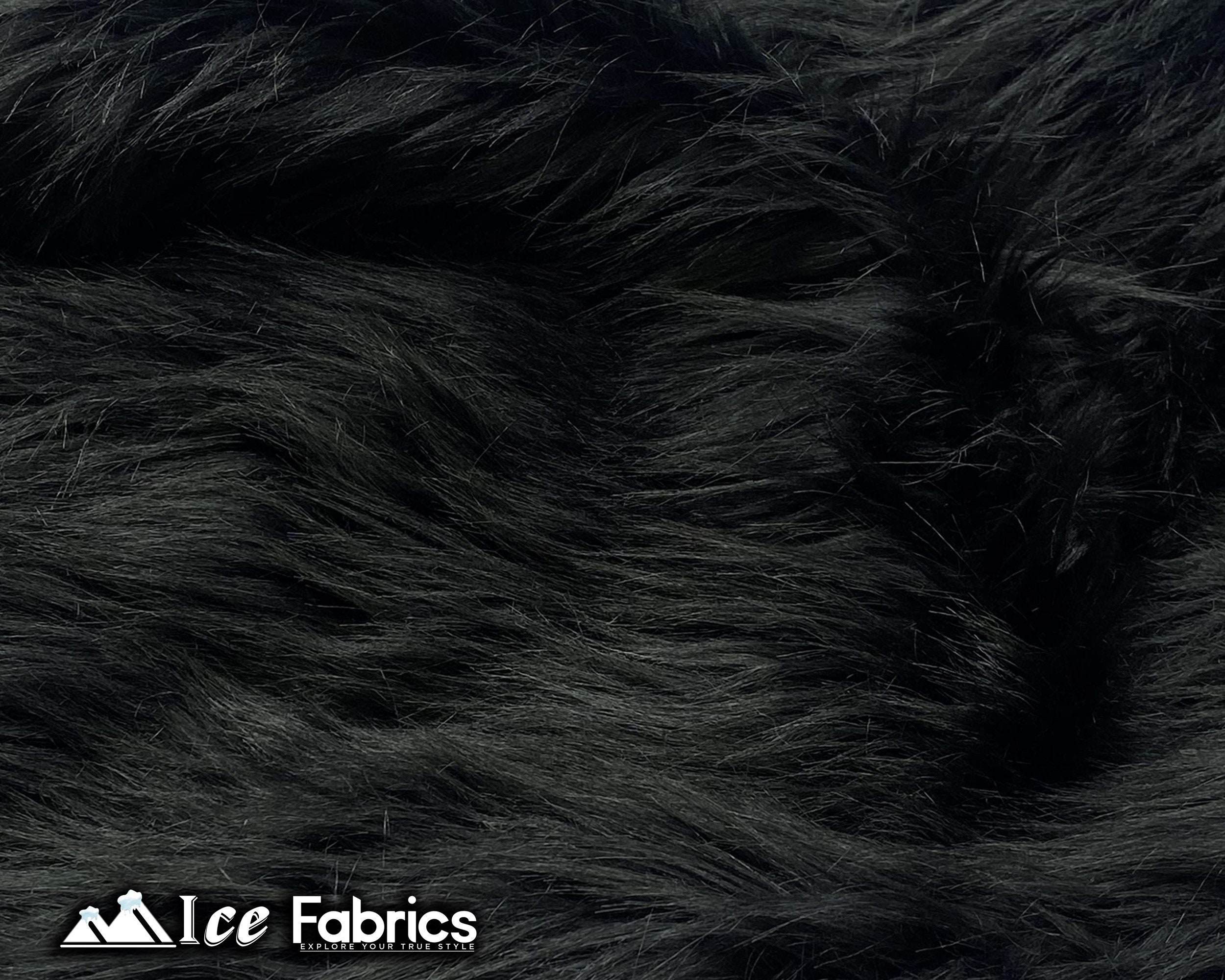 Eden BLACK Shaggy Long Pile Soft Faux Fur Fabric for Fursuit, Cosplay  Costume, Photo Prop, Trim, Throw Pillow, Crafts