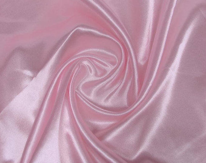 5 yards Light Pink Charmeuse Satin Fabric 60" wide  for wedding dresses, decorations, drapes, crafts