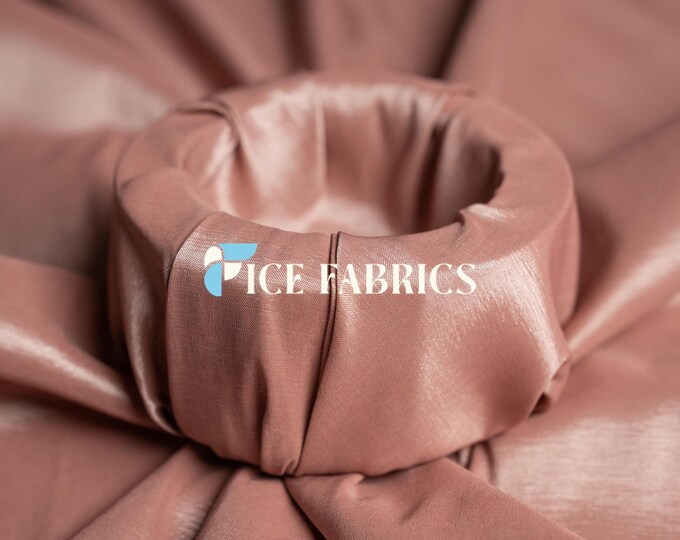 Mauve Stretch Taffeta Fabric By The Yard Nylon Spandex Taffeta Fabric for Dress, Clothing, costume, Bridal Wear (60” Wide)