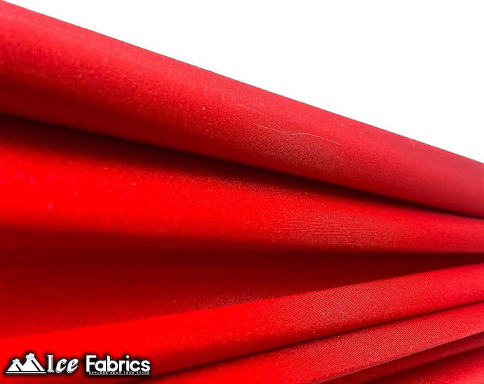 Red Shiny Nylon Spandex Fabric By The Yard | 4 Way Stretch Fabric | Swimsuit Fabric | Dress, Tablecloth