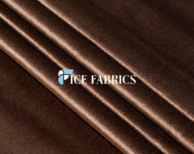Brown Royal Soft Velvet Upholstery Fabric by the Yard – Heavy Weight Fabric for Sofa, Couch, Chair, Drapery, Curtains, and Home Décor