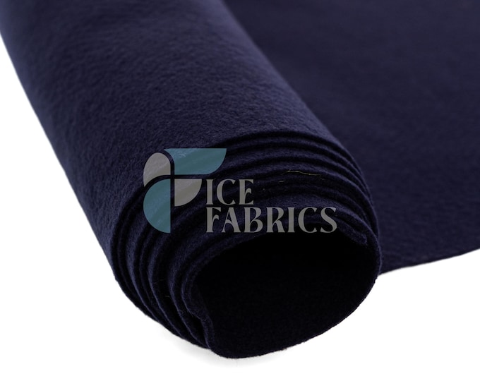 Navy Blue Acrylic Felt Fabric By The Yard | Crafts Fabric | 72” Inches Wide | Thick Acrylic Felt Fabric