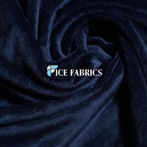 Navy Blue New Faux Fur | Navy Blue Fleece Minky Fabric By The Yard | Faux Fur Fabric | Thick and Soft | NivaraSoft