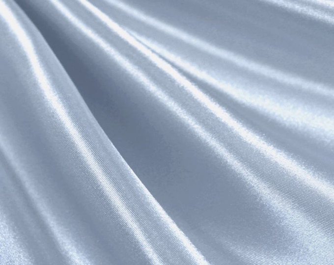 Light blue _ Medium High Quality Satin Fabric Sold By The Yard/ 60'' Wide Inches Used For Dresses, Decorations, Fashion Show/Wholesale Price