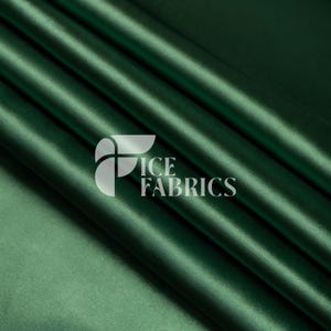 Hunter Green Luxury Stretch Silk Satin Fabric by The Yard - 2-Way Stretch 60&quot; Wide Silky Fabric for Apparel and Decor - Ice Fabrics