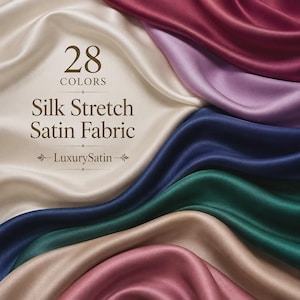 Luxus Stretch Seiden Satin Stoff Meterware - 2-Wege Stretch 60 "Breiter seidiger Stoff für Bekleidung und Dekor |