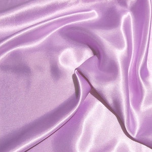 5 yards LAVENDER Charmeuse Satin Fabric 60" wide for wedding dresses, decorations, drapes, crafts