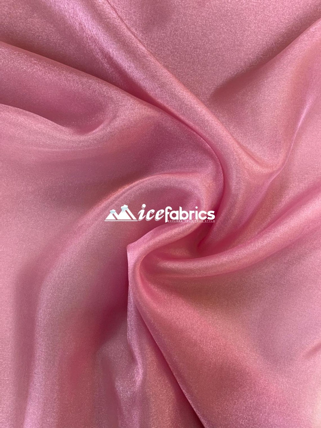 Dusty Rose _ Crystal Sheer Organza Fabric by the Yard and by the Roll for Decorations, Fashion ...