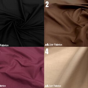 Cotton Polyester Broadcloth Fabric | Black | Brown | Burgundy | Dark Taupe