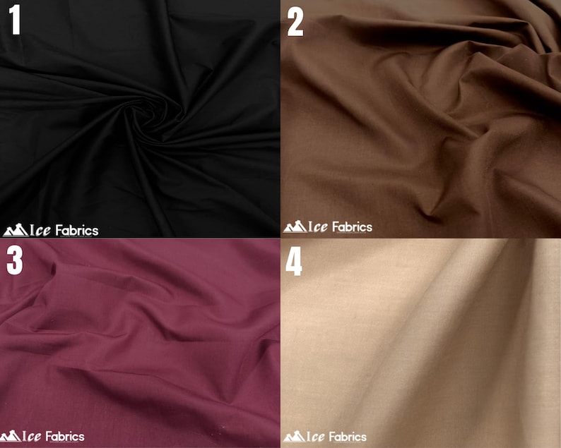 Cotton Polyester Broadcloth Fabric | Black | Brown | Burgundy | Dark Taupe