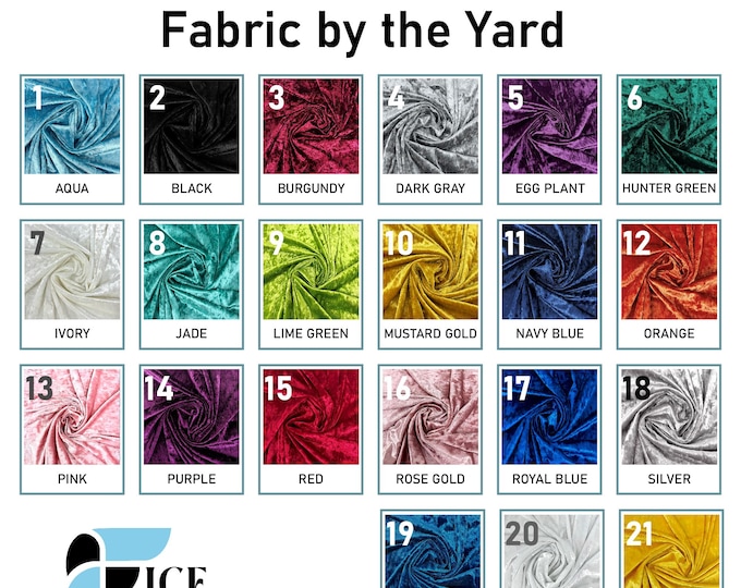 Stretch Crushed Velvet Fabric by The Yard - 60/62" Wide Soft Velvety Fabric for Apparel, Upholstery, Curtains & Decor 250 GSM - Ice Fabrics