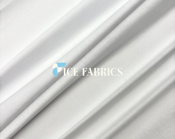 White 100% Cotton Broadcloth Fabric by the Yard – Soft Lightweight Cotton Fabric for Quilting, Dressmaking, Crafts, and Sewing