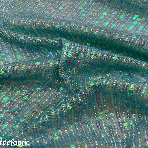 Iridescent Aqua Sequin Fabric - Etsy