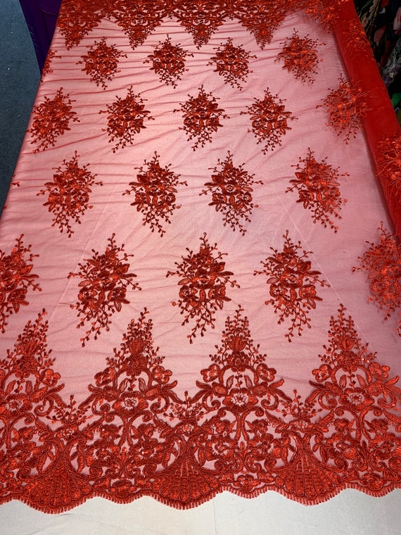 スイス製 テーブルクロス レース フランス刺繍 チュールレース