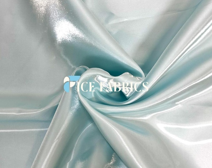 Tiffany Reflective Liquid Thick Silky Satin Fabric - Crystal Shiny Two Tone Satin Fabric - Bridal Satin Fabric for Dress, Decoration