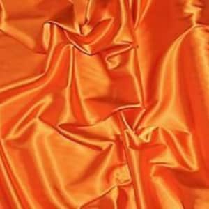 Orange CHARMEUSE Stretch Satin Fabric By The Yard// Stretch CHARMEUSE Satin For Dresses, Decorations, Craft Project, Event Decor, Garments