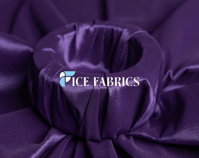 Purple Stretch Taffeta Fabric By The Yard Nylon Spandex Taffeta Fabric for Dress, Clothing, costume, Bridal Wear (60” Wide)