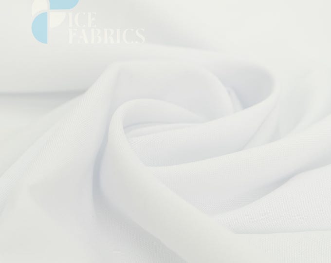 White Solid Poly Poplin Fabric by the Yard for Clothing, Crafts and Decorations | Poplina Luxe