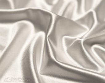 Weißer 4-Wege-Stretch-Spandex-Satin-Stoff Meterware | Glänzender Satin-Stoff | 60 "breite | Dicker und schwerer Satin-Spandex | KasinoLuxe