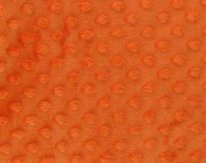4 Way Stretch High Quality 60 Wide Minky Dimple Dot Fabric Sold By The Yard// (Orange) 1 Yard Soft Minky Fabric For Blanket