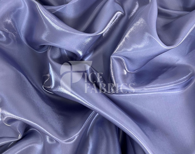 Lilac Reflective Liquid Thick Silky Satin Fabric - 58” Wide Shiny Two-Tone Satin Fabric - Bridal Satin Fabric for Dress, Decoration