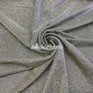 Classic 2 Way Stretch Iridescent Gold Glitter Fabric By The Yard _ Shiny Spandex Glitter Fabric _ 58’’ Width _ %5 Stretch Shimmer Fabric