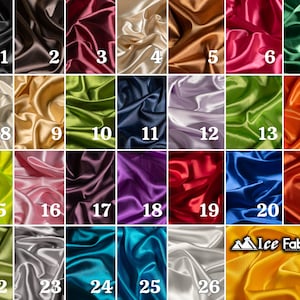Silky Stretch Charmeuse Satin Fabric By The Yard | 2% Stretch Spandex | 60” Wide Smooth Shiny Satin Fabric