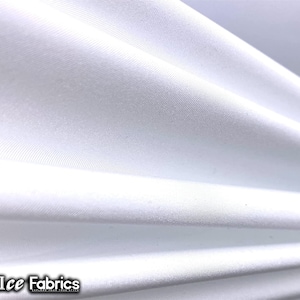 White Shiny Nylon Spandex Fabric By The Yard | 4 Way Stretch Fabric | Swimsuit Fabric | Dress, Tablecloth