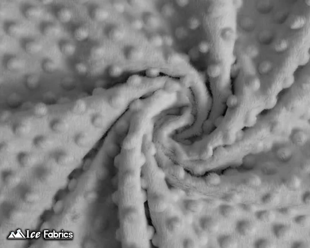 New Charcoal Polka Dot Minky Fabric by the Yard Wholesale Price Ultra