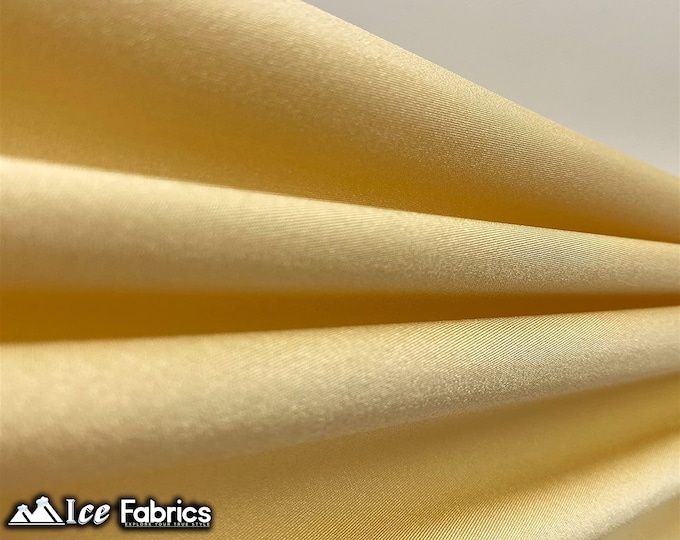 Champagne Shiny Nylon Spandex Fabric By The Yard | 4 Way Stretch Fabric | Swimsuit Fabric | Dress, Tablecloth