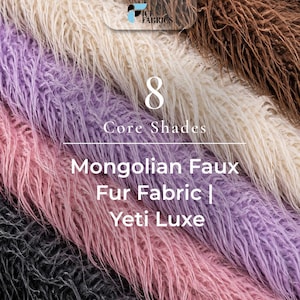 Yeti Mongolian Long Pile Faux Fur Fabric | By The Yard | Fake Fur Material | (4” Pile) | Jacket Fur, coat Fur, Blankets fur | Yeti Luxe