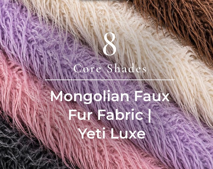 Yeti Mongolian Long Pile Faux Fur Fabric | By The Yard | Fake Fur Material | (4” Pile) | Jacket Fur, coat Fur, Blankets fur | Yeti Luxe